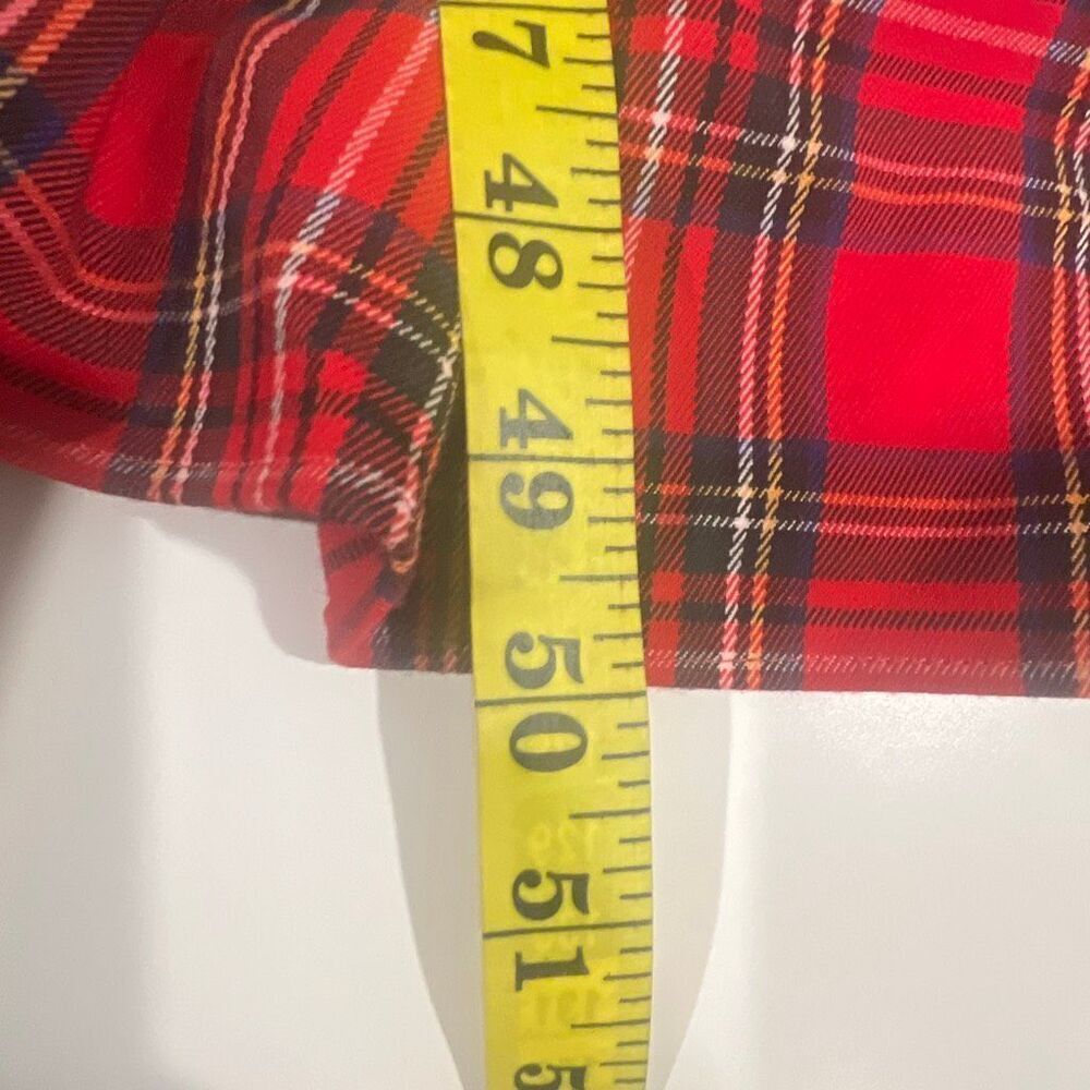 Lane Bryant Cap-Sleeve Fit & Flare Midi Dress in a red plaid print - Picture 11 of 12